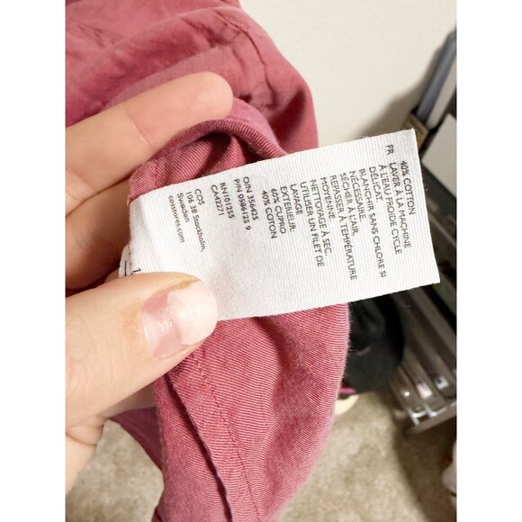 COS Womens Folded Collar Draped Shift Dress Short Sleeve Mauve Rose Pink Size 8 - Picture 5 of 8